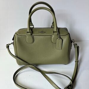 Coach Mini Bennett Satchel in Olive Green Pebble Leather